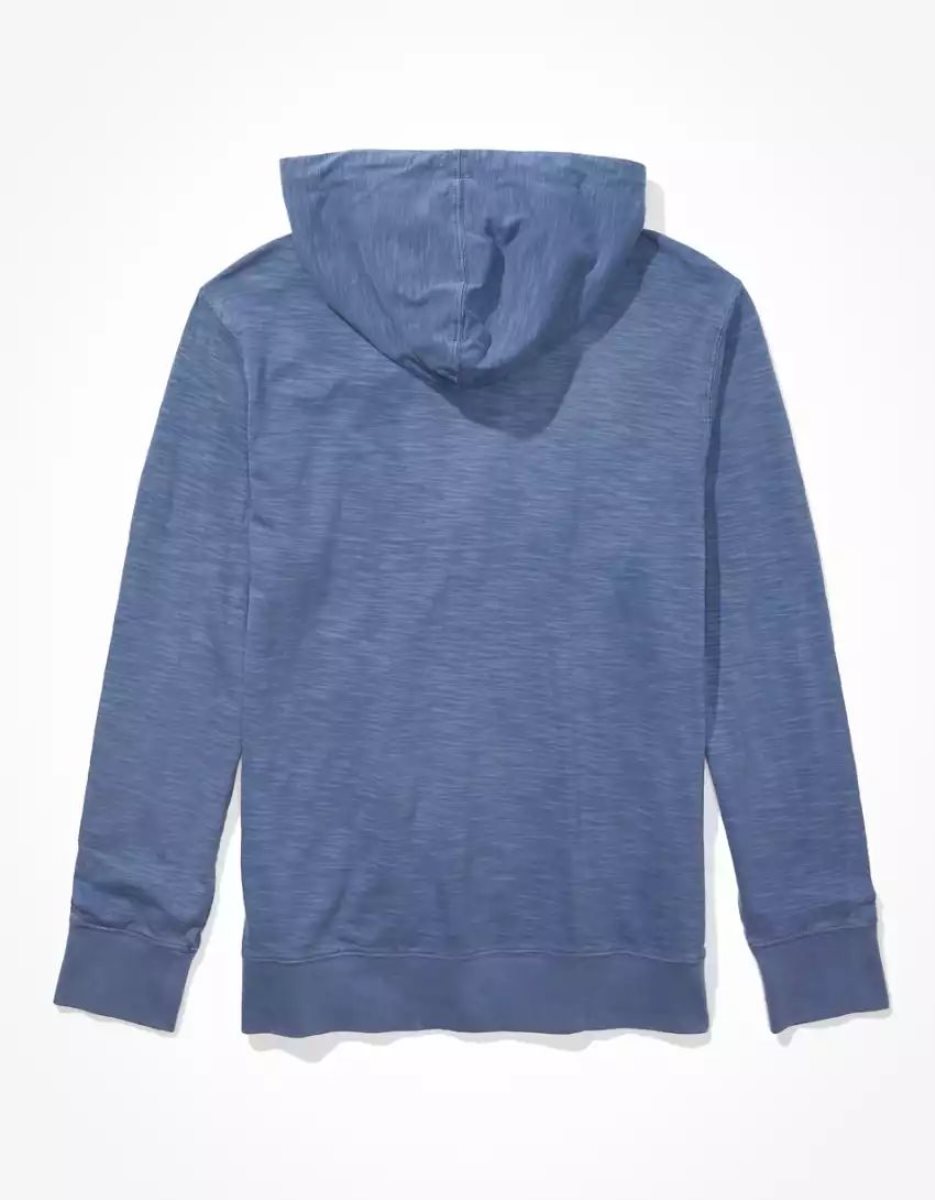 Sweat à Capuche American Eagle AE Super Soft Bleu Homme | MPH-08694928